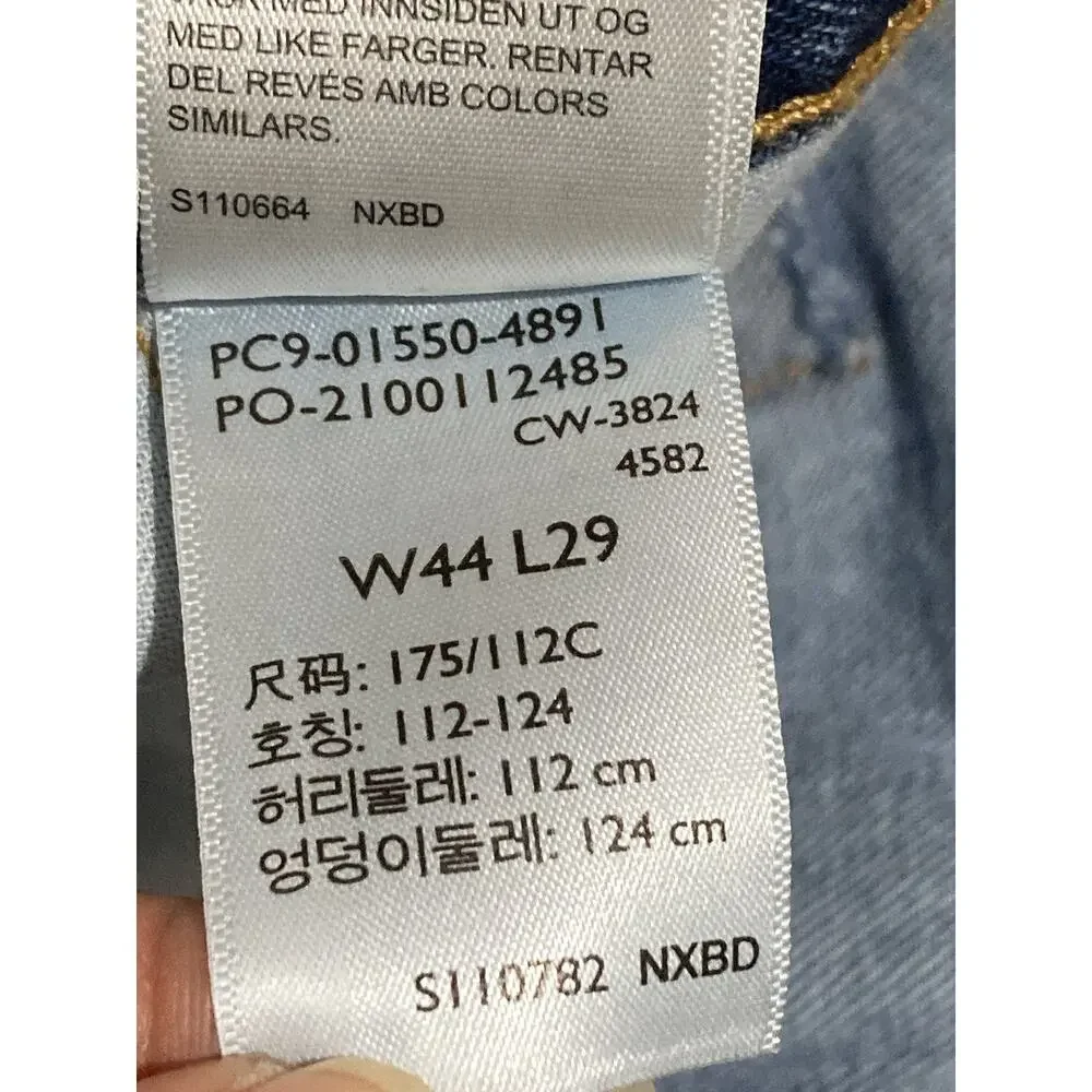 Levis 550 Jeans Men's 44x29 Blue Denim‎ Relaxed Fit Straight Leg Medium Wash